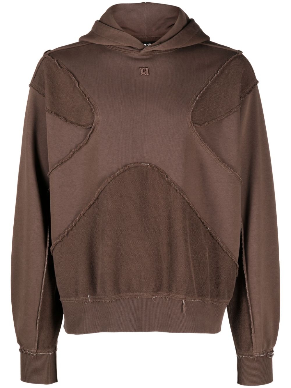 ripped-detail cotton blend hoodie - 1