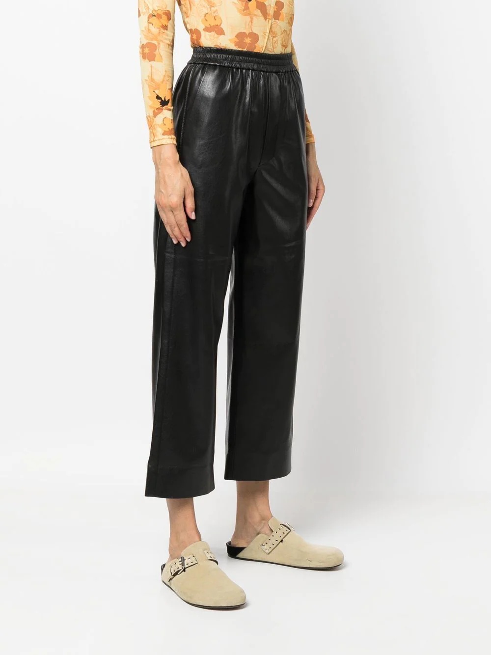 cropped straight-leg trousers - 3