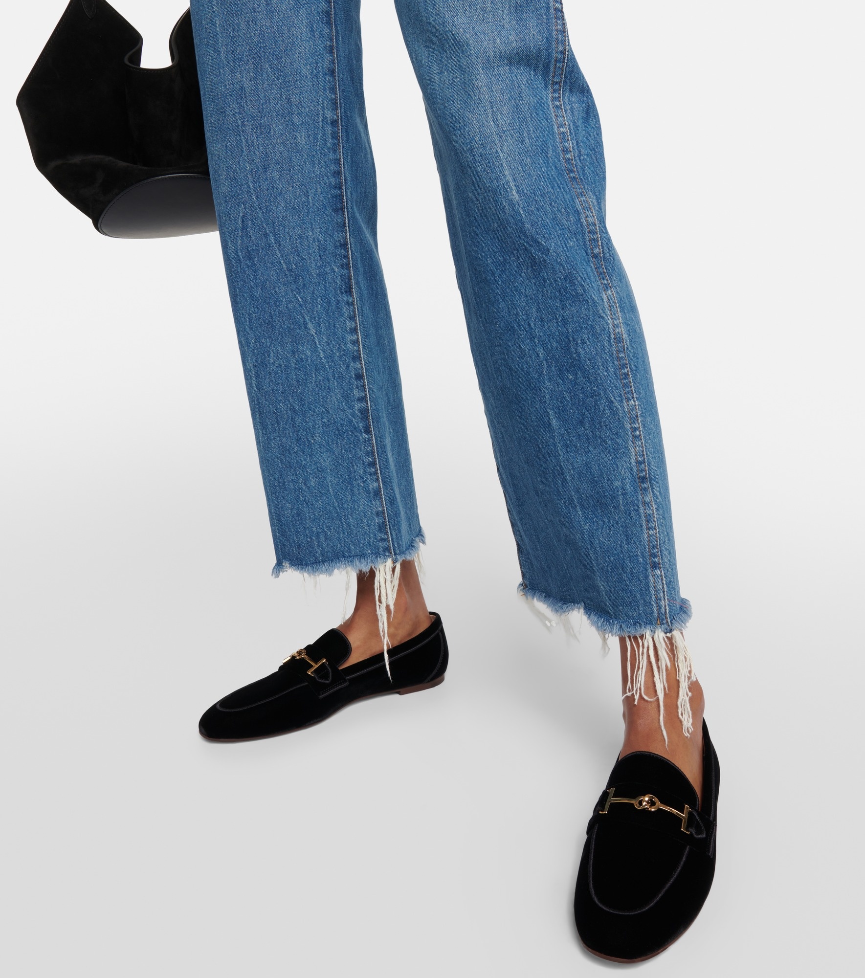 Embellished velvet loafers - 4