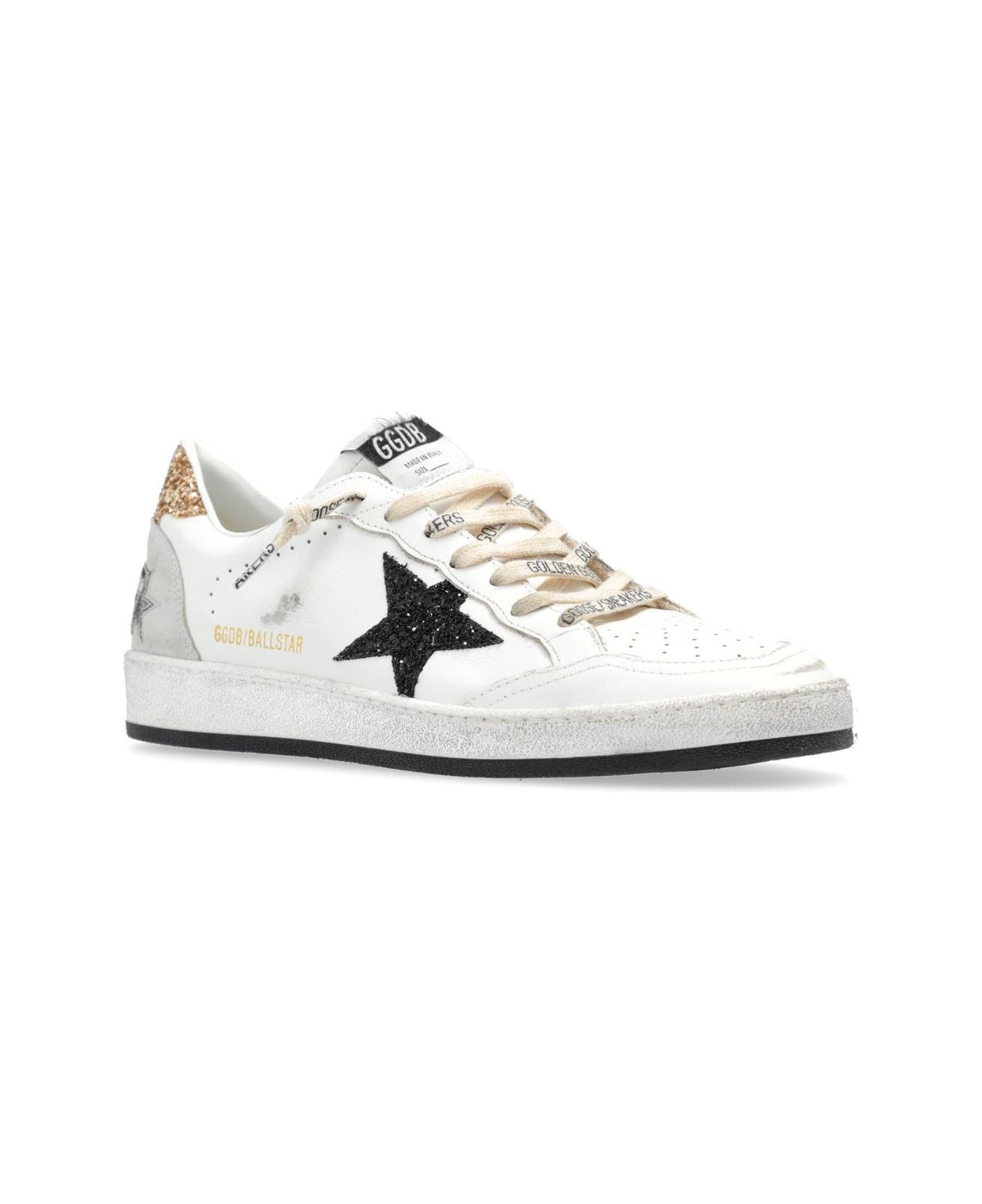 Star Glittered Lace-up Sneakers - 2