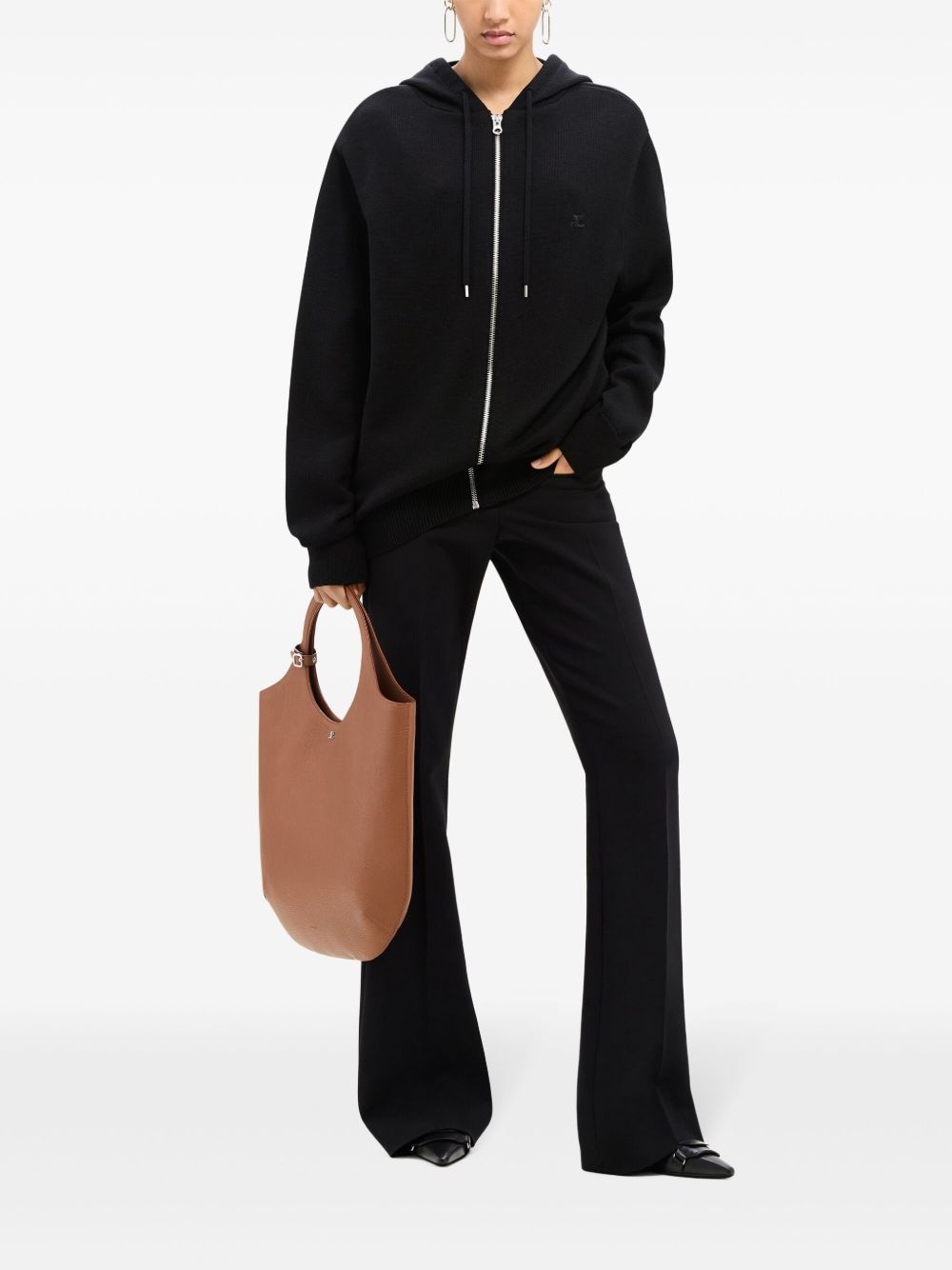zipped wool hoodie - 3