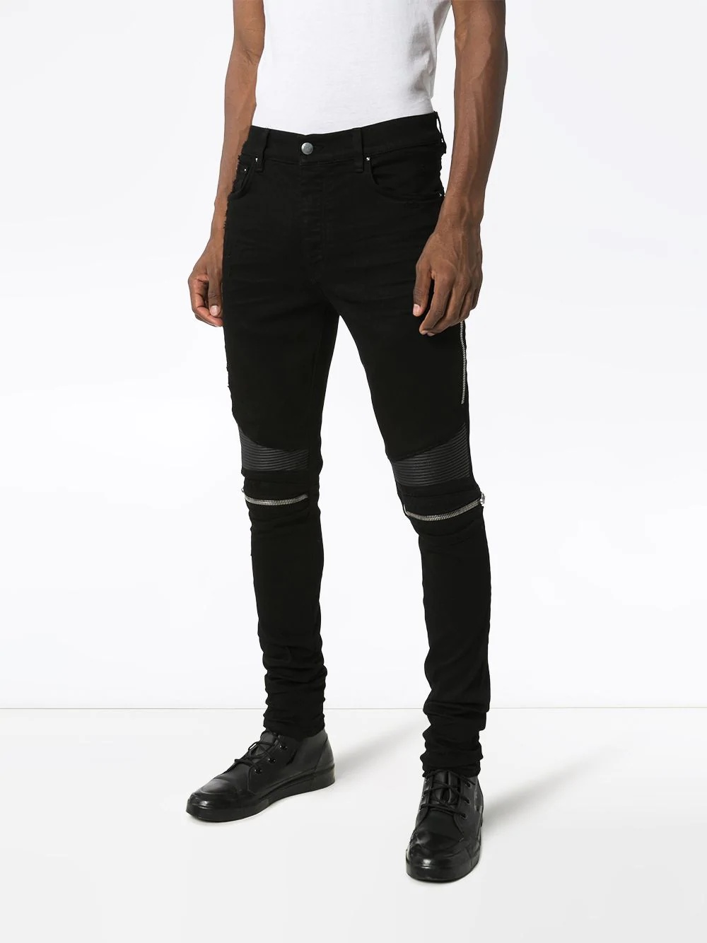 MX2 zip-detail panelled jeans  - 3