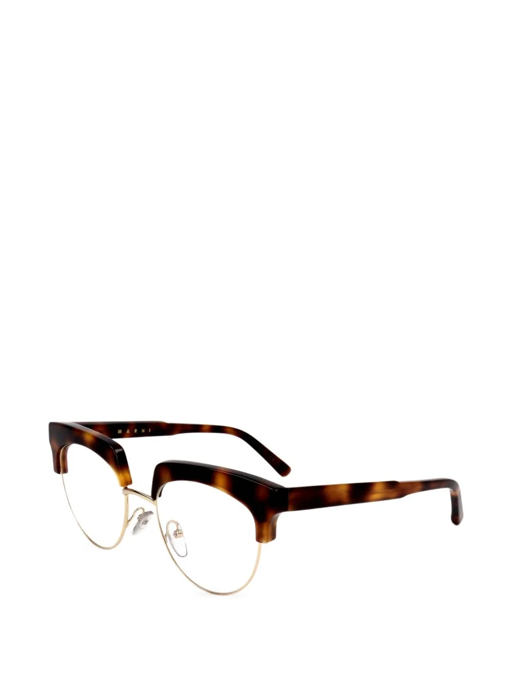 tortoiseshell-effect browline glasses - 1