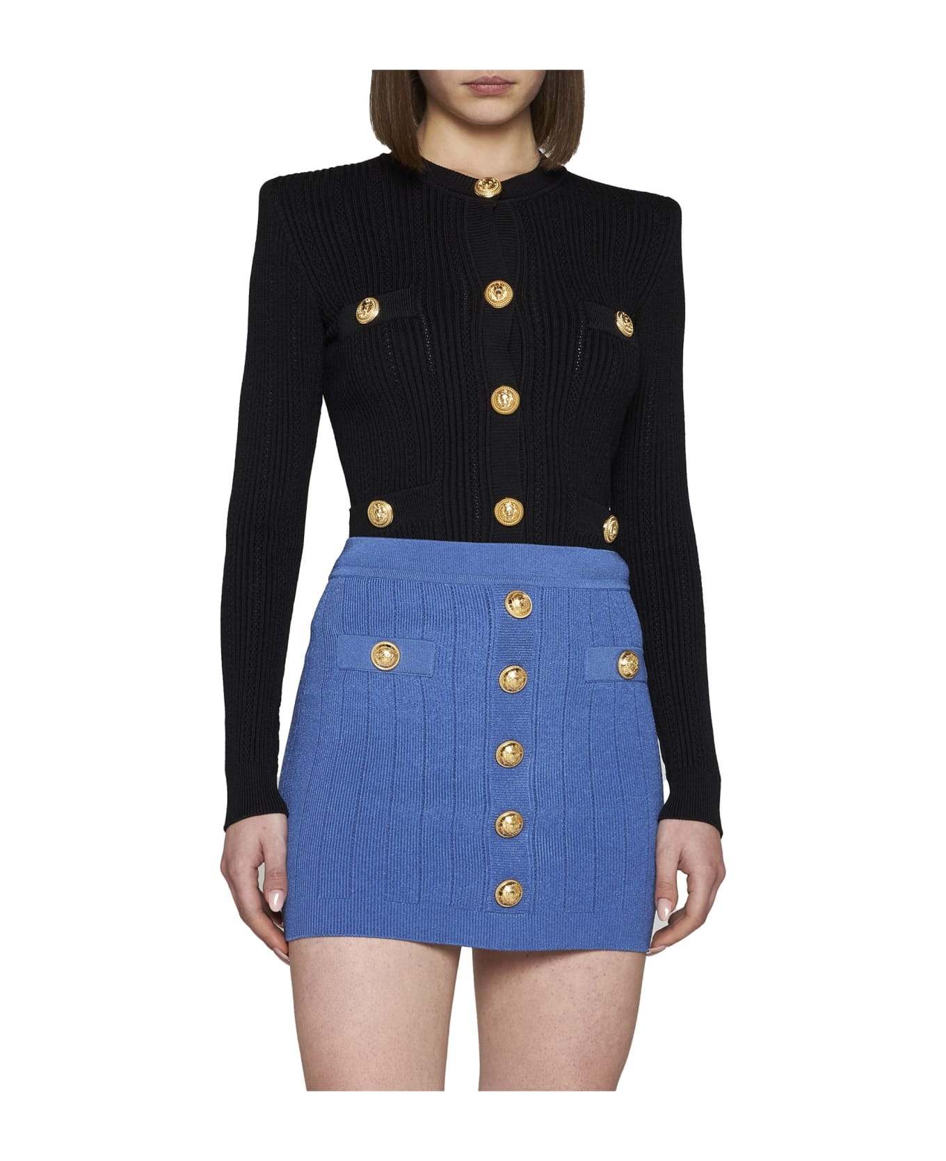 Logo Button Knit Skirt - 2