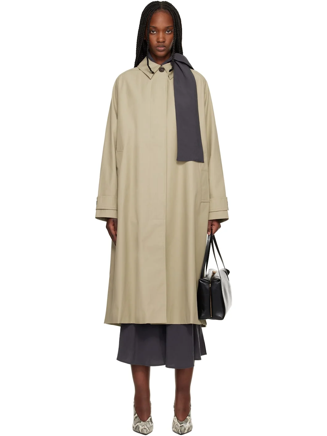 Beige Holin Technical Cotton Trench Coat - 1