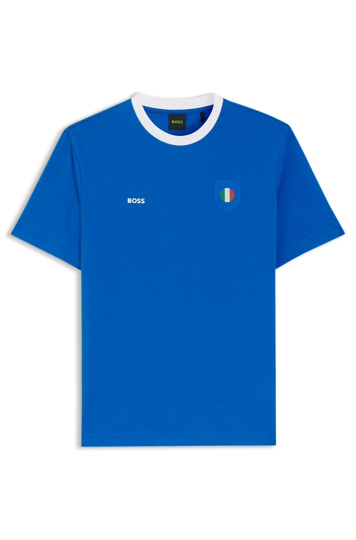 STRETCH-COTTON T-SHIRT WITH COUNTRY FLAG AND LOGO - 1