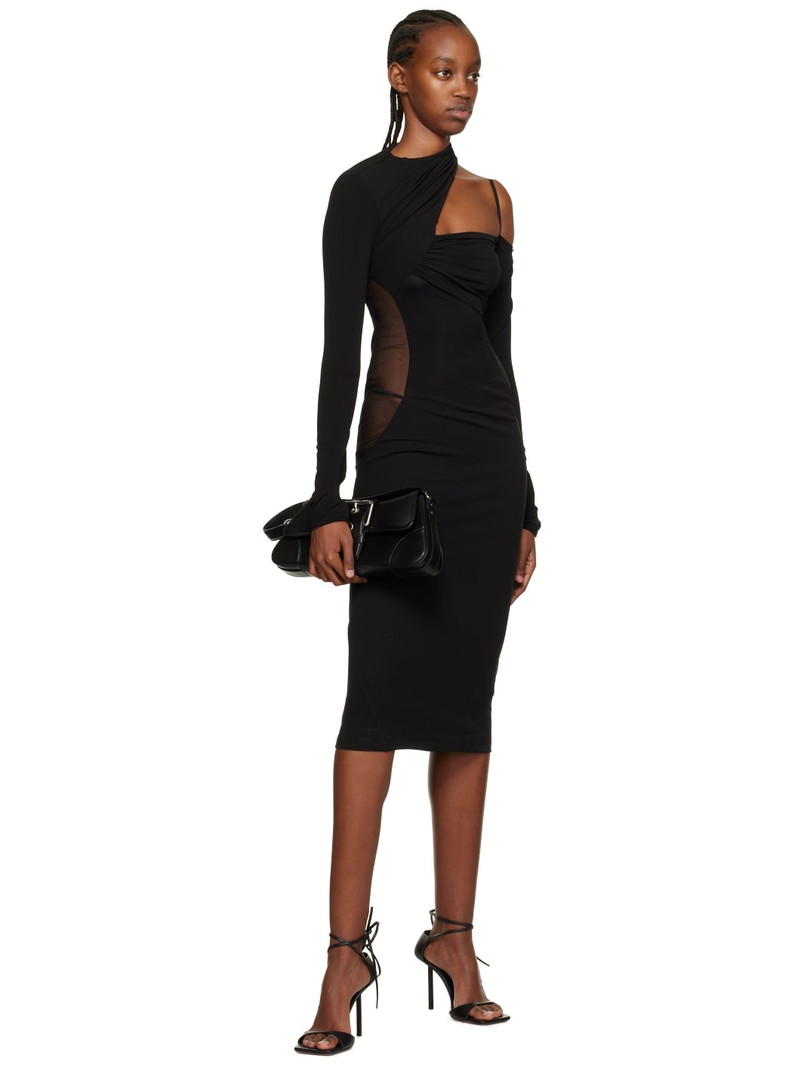NENSI DOJAKA Black Gathered Midi Dress outlook