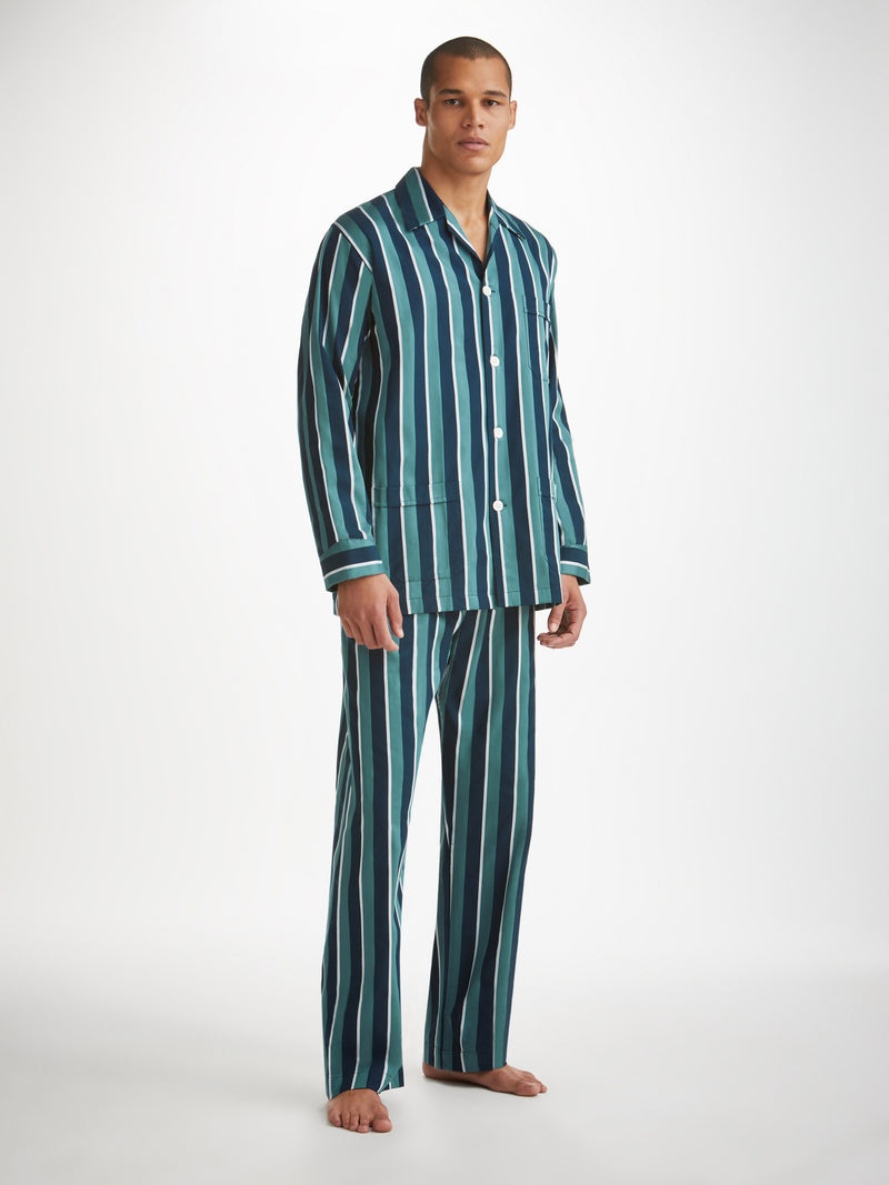 Men's Classic Fit Pyjamas Royal 221 Cotton Teal - 2
