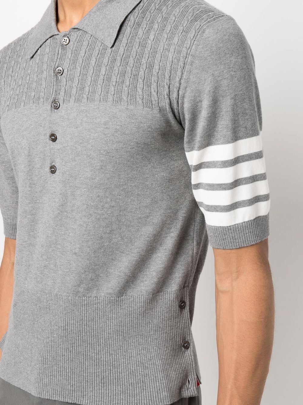 4-Bar stripe knit polo shirt - 5