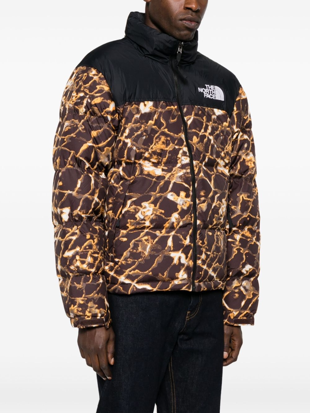 abstract-pattern print padded-design jacket - 3