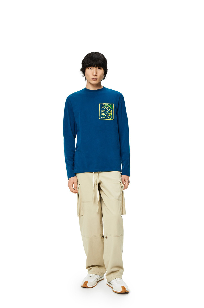 Loewe Anagram fake pocket long sleeve T-shirt in cotton outlook