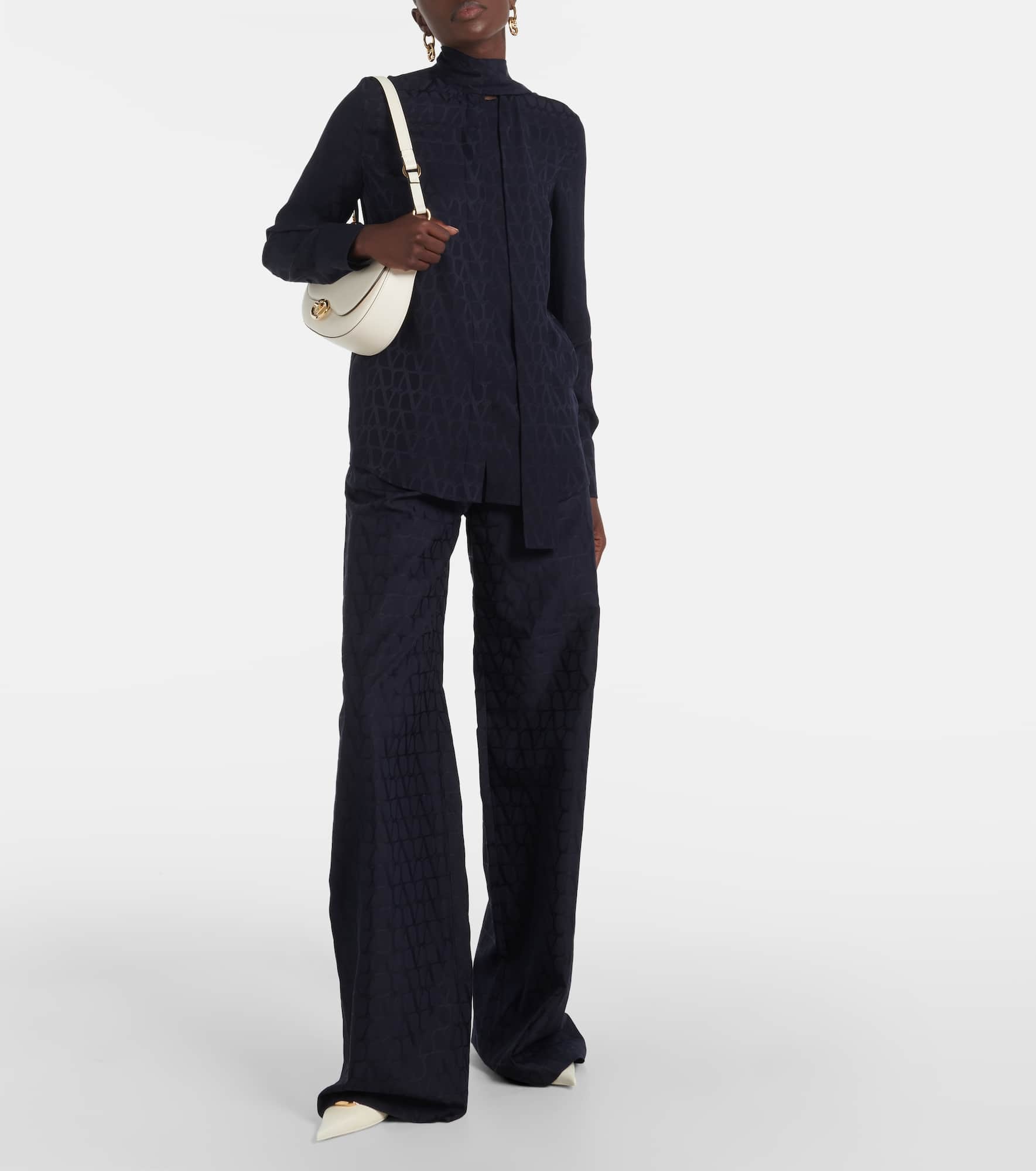 Cotton poplin wide-leg pants - 2