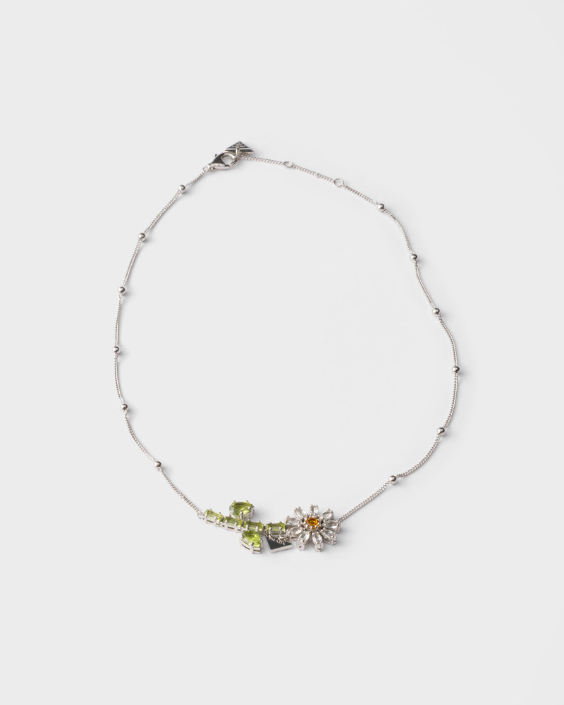 Metal necklace with crystals 1