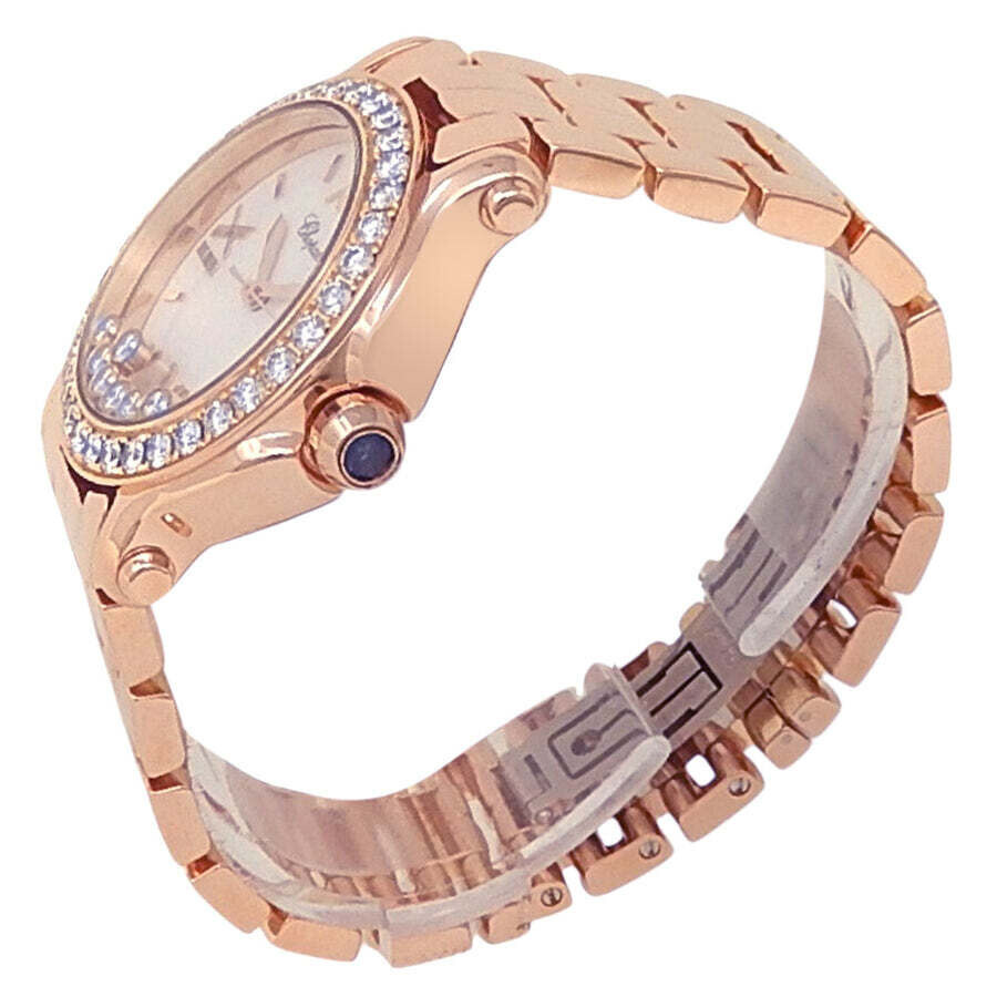 Pre-owned Chopard Happy Sport Diamond Mother of Pearl Dial with 7 Floating Diamonds Dial Ladies Watc - 2