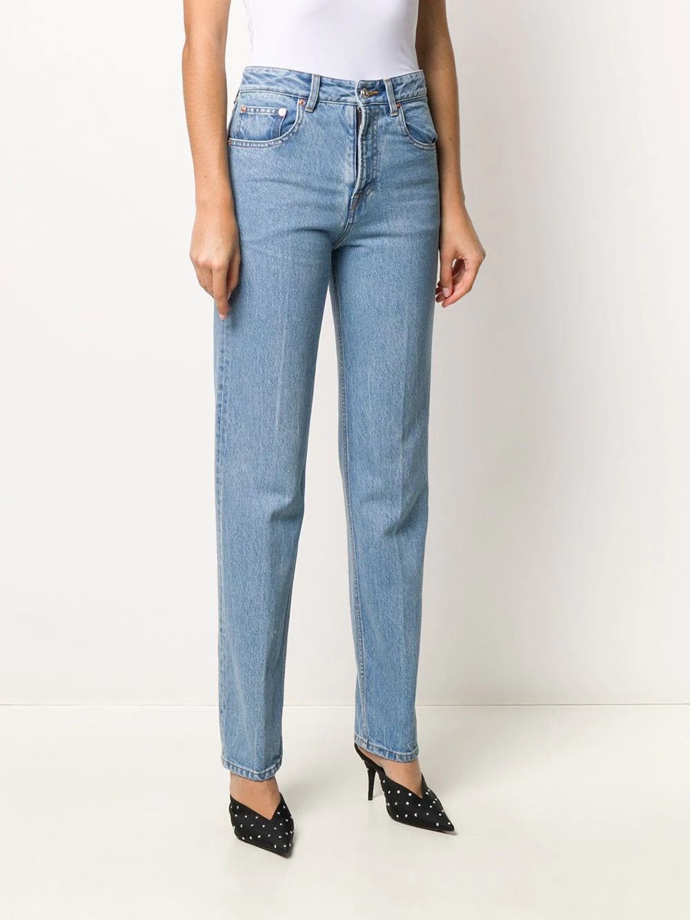 slim-fit V-detail jeans - 3