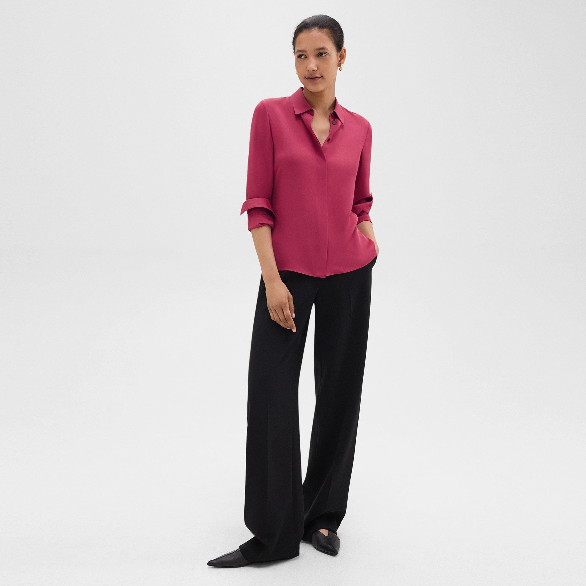 Fitted Shirt in Silk Georgette - 6
