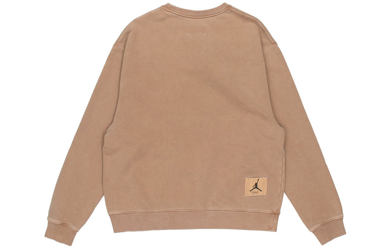 Jordan Men's Air Jordan As J Flt Hrtg Flc Crew Embroidered Logo Sports Knit Pullover Round Neck Autumn Beig outlook