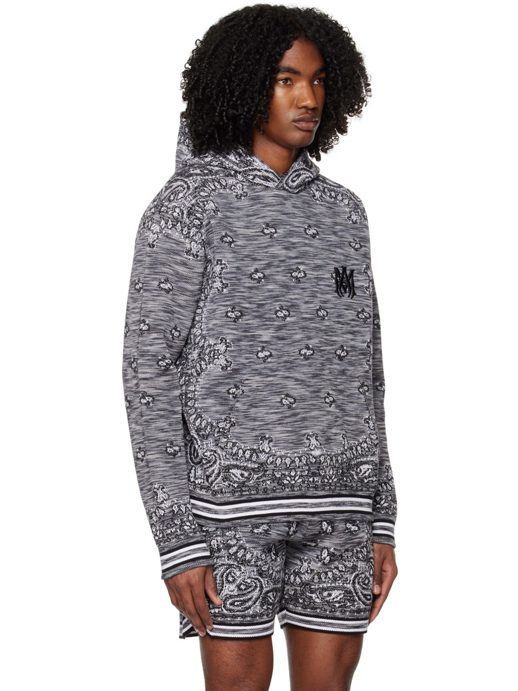 Black & Gray Bandana Hoodie - 2