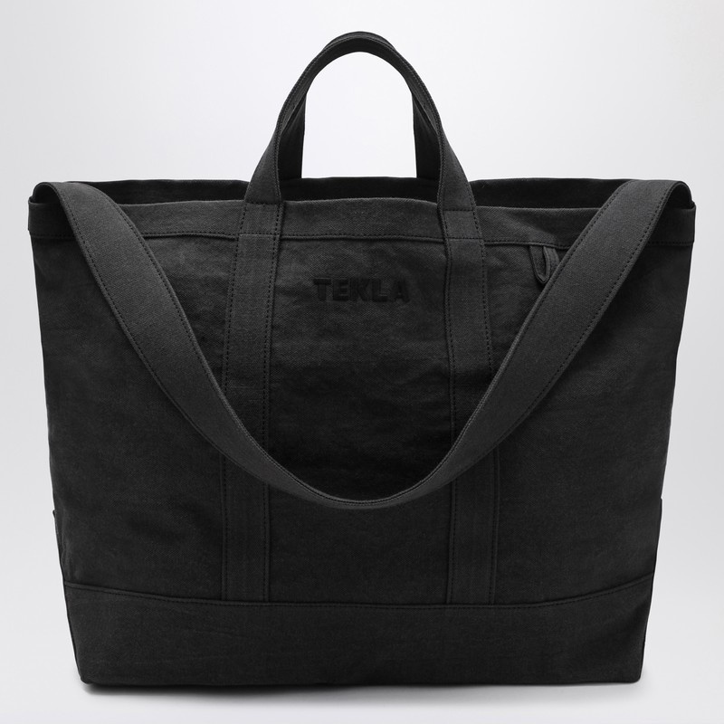 Beach bag in black cotton - 1