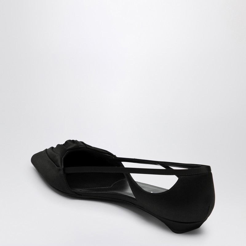 Prada Black Satin Ballerina With Cut Out Women - 2