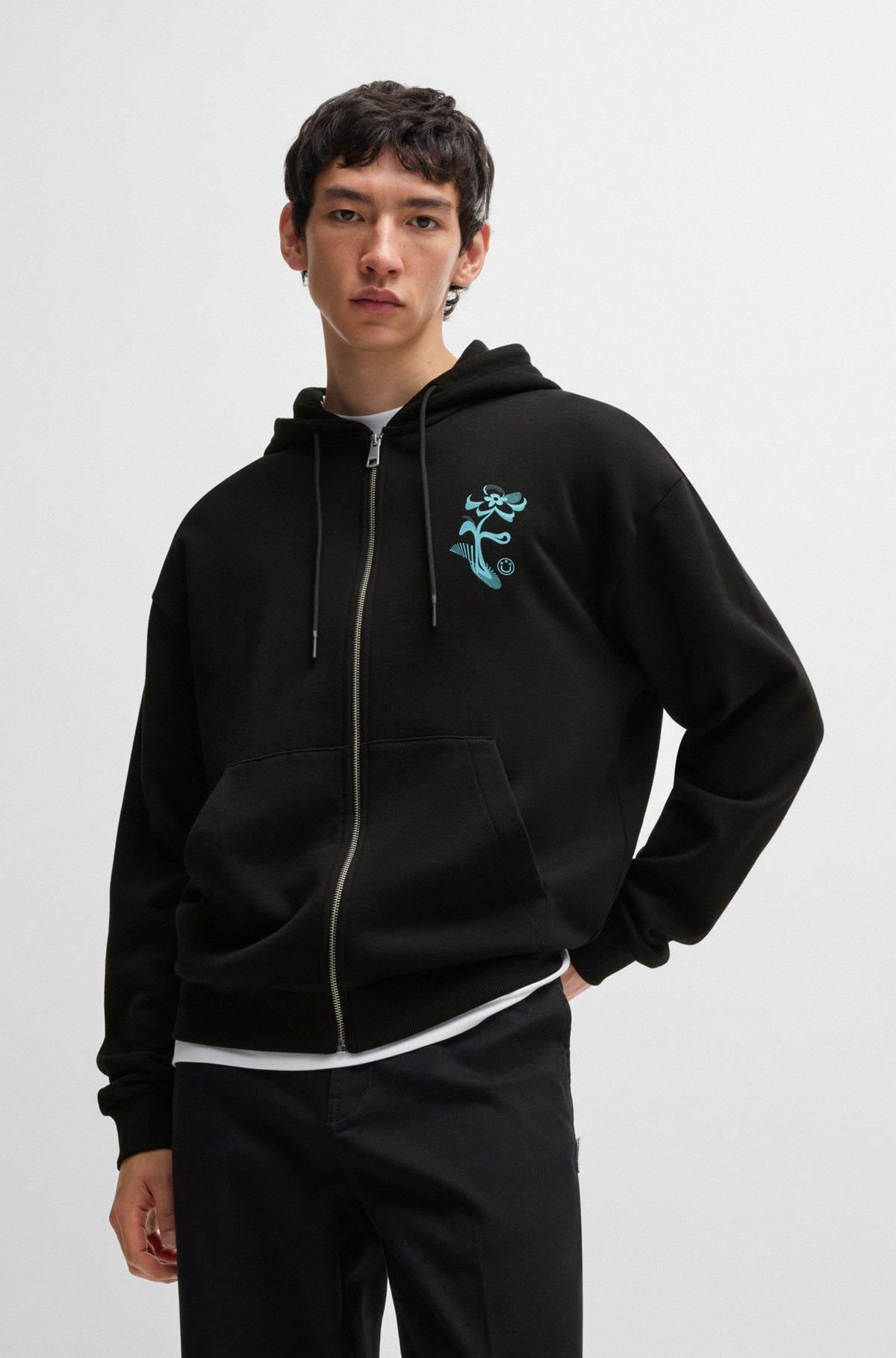 COTTON-TERRY ZIP-UP HOODIE WITH SEASONAL ARTWORK - 2