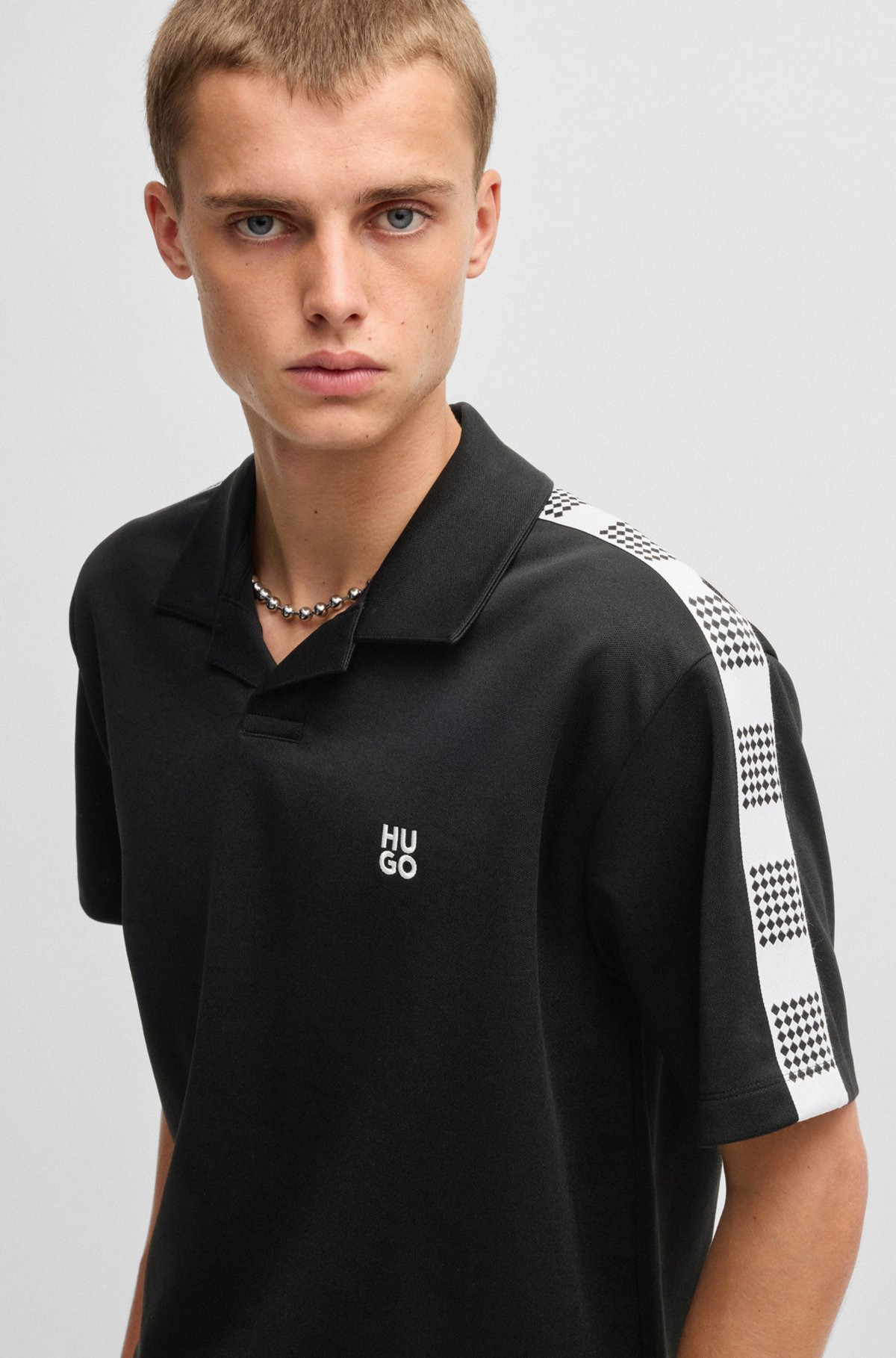 POLO SHIRT WITH CHECKED TAPE - 3