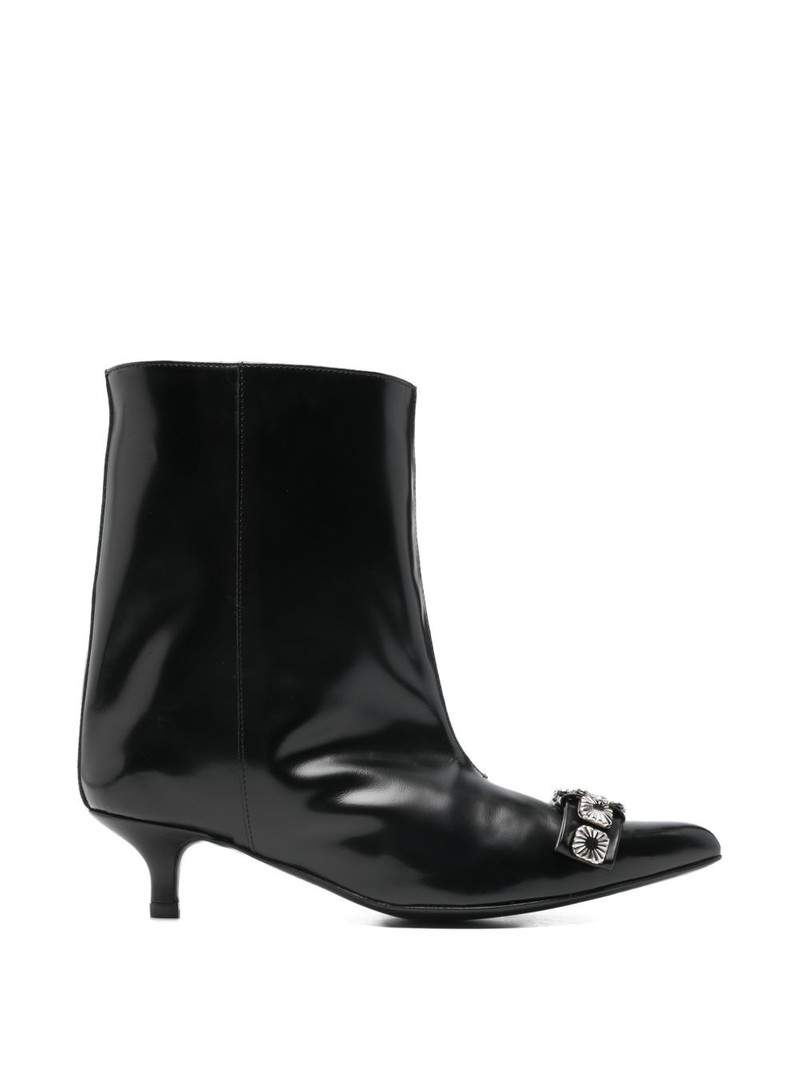 toe-embellishment pointed-toe leather boots 1