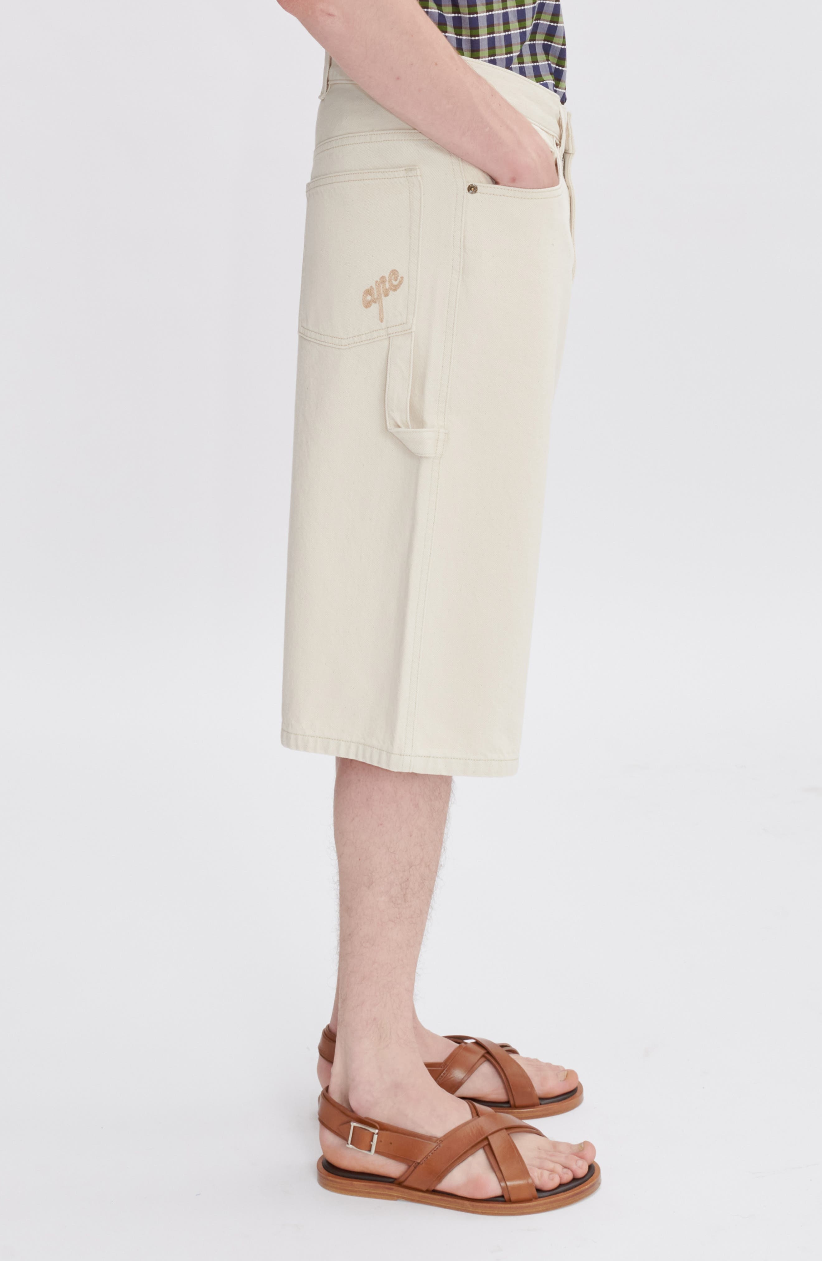 A.P.C. Westland Cotton Utility Shorts in Aad Ecru at Nordstrom - 3
