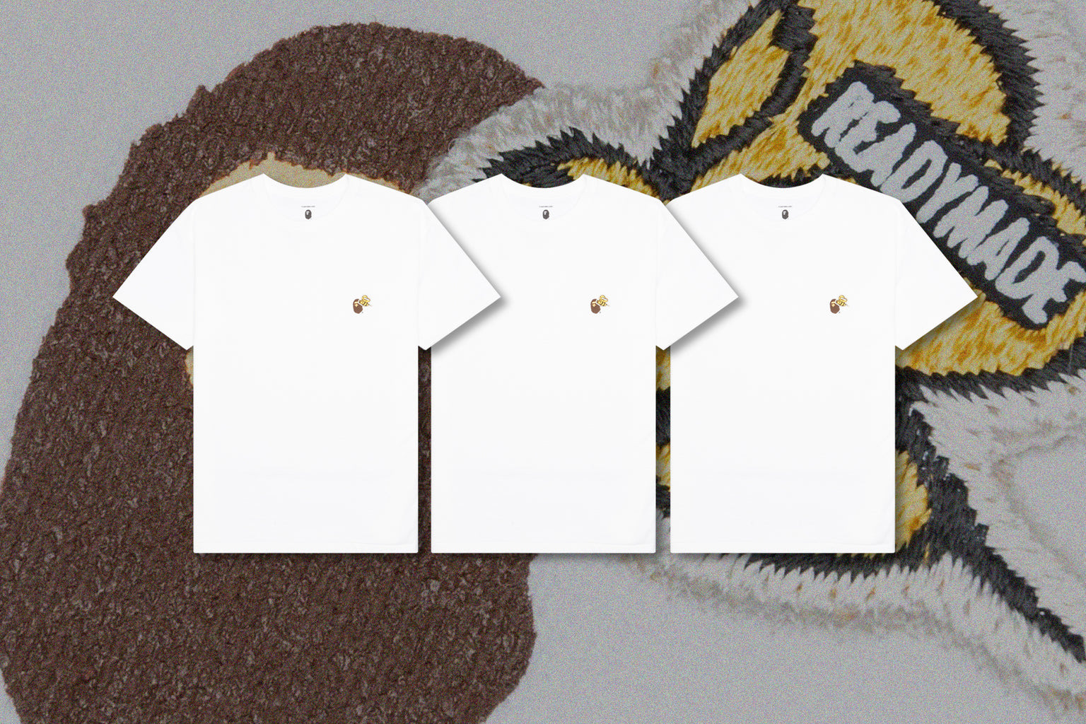 READYMADE X A BATHING APE 3PC TEES - WHITE - 10