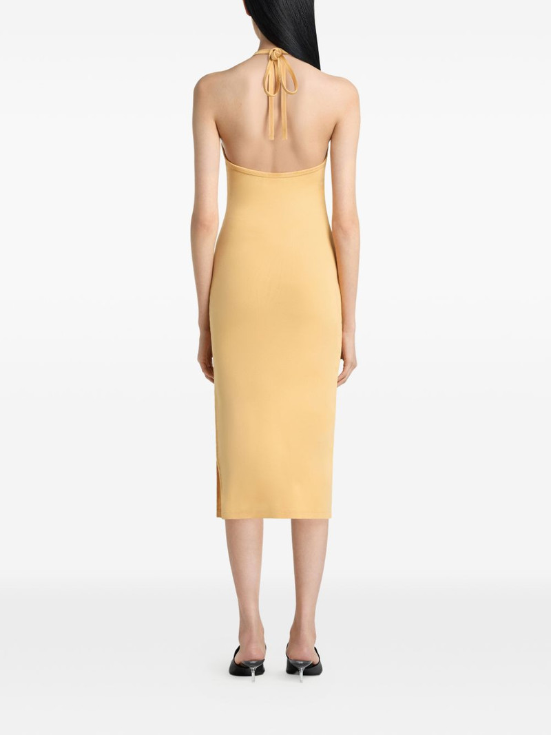 logo-embroidered halterneck dress 4