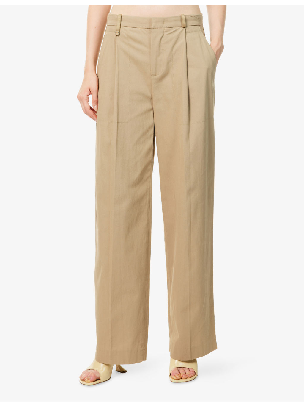 Pleated Straight-Leg Stretch-Cotton Trousers - 3