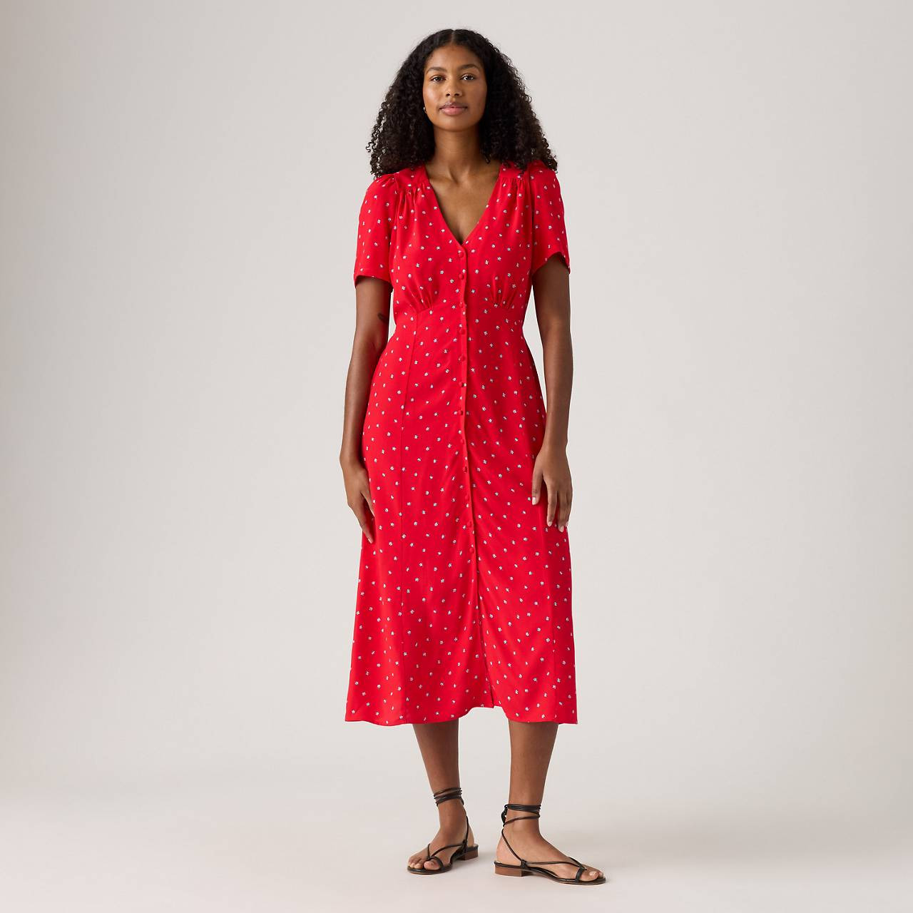 SARINA SHORT-SLEEVE MIDI DRESS - 2