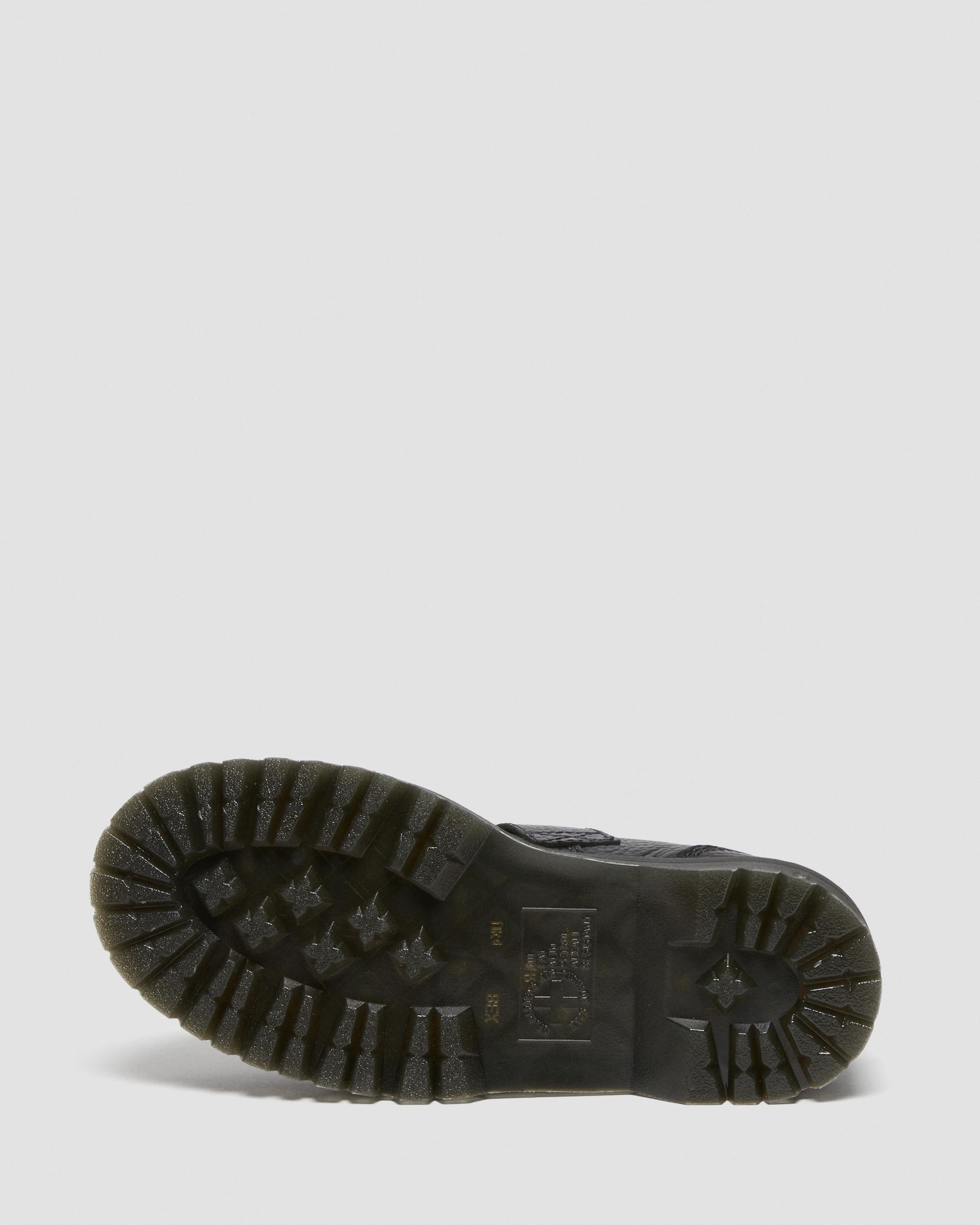 Addina Flower Buckle Leather Platform Shoes - 9