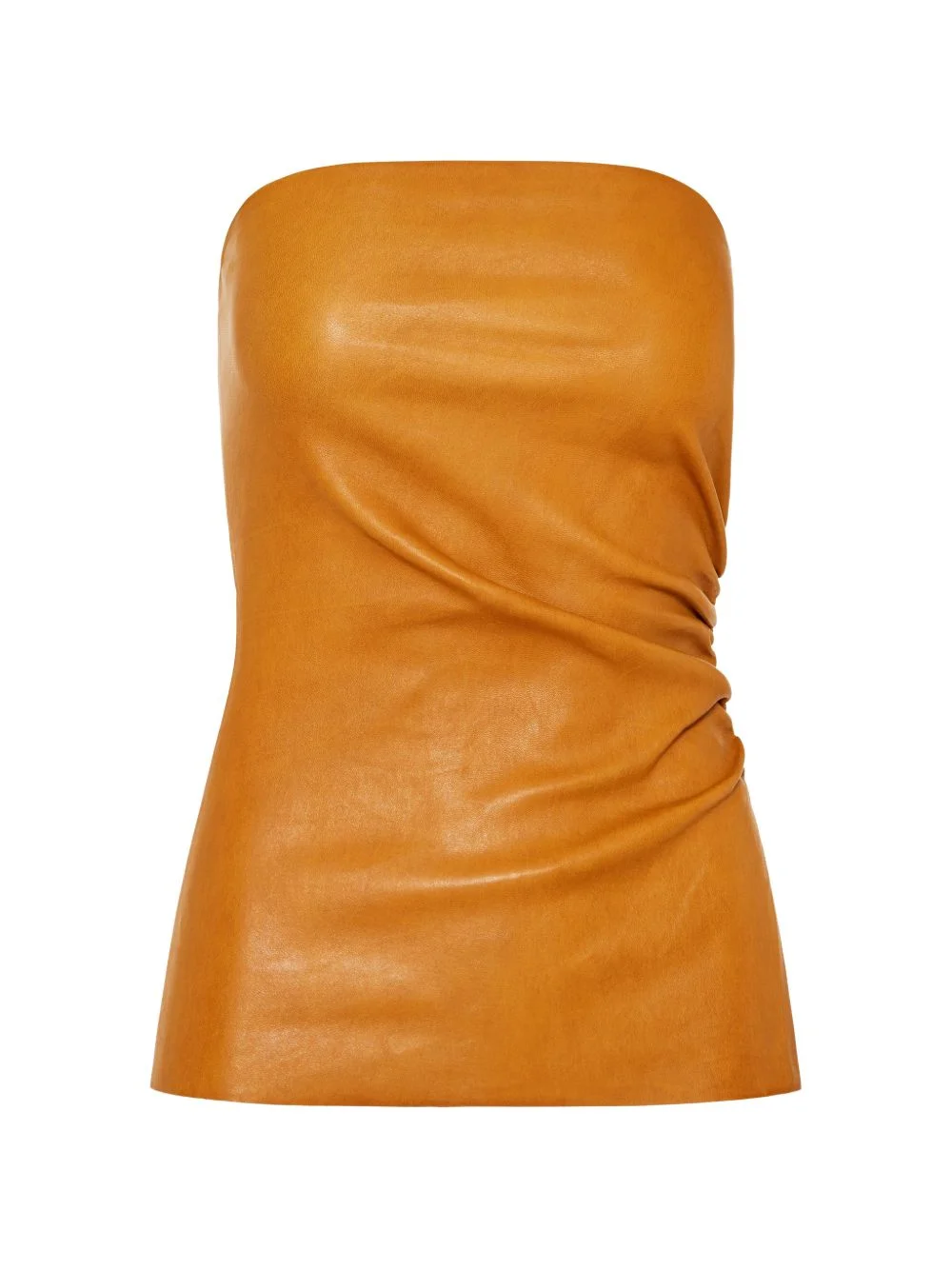 gathered leather top - 1