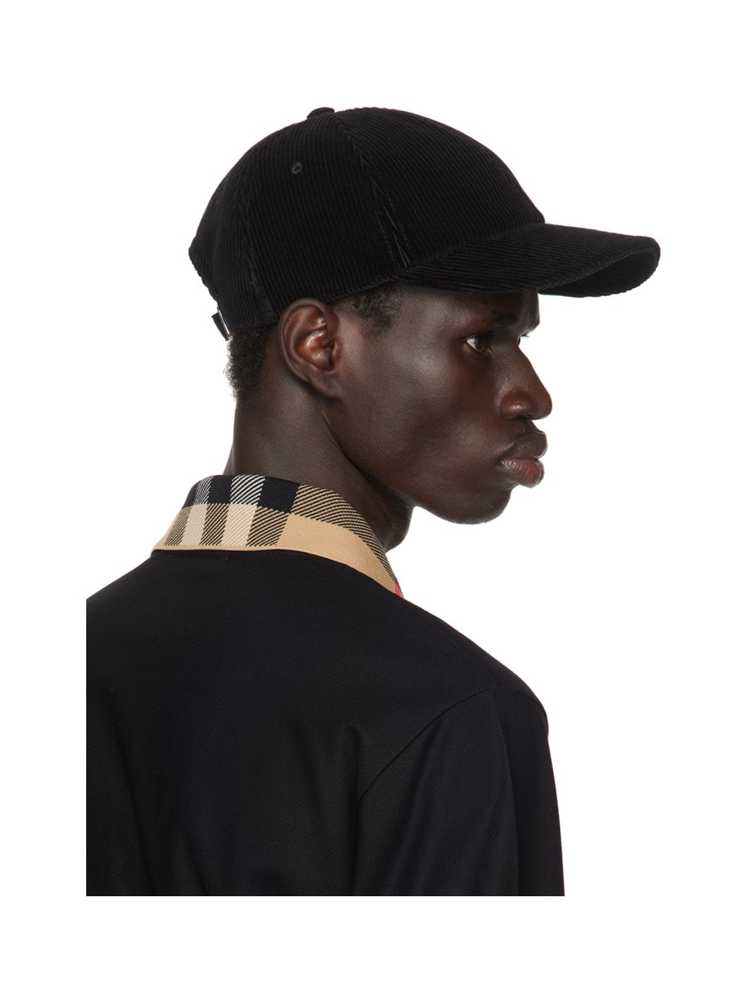 Black Corduroy Baseball Cap - 3