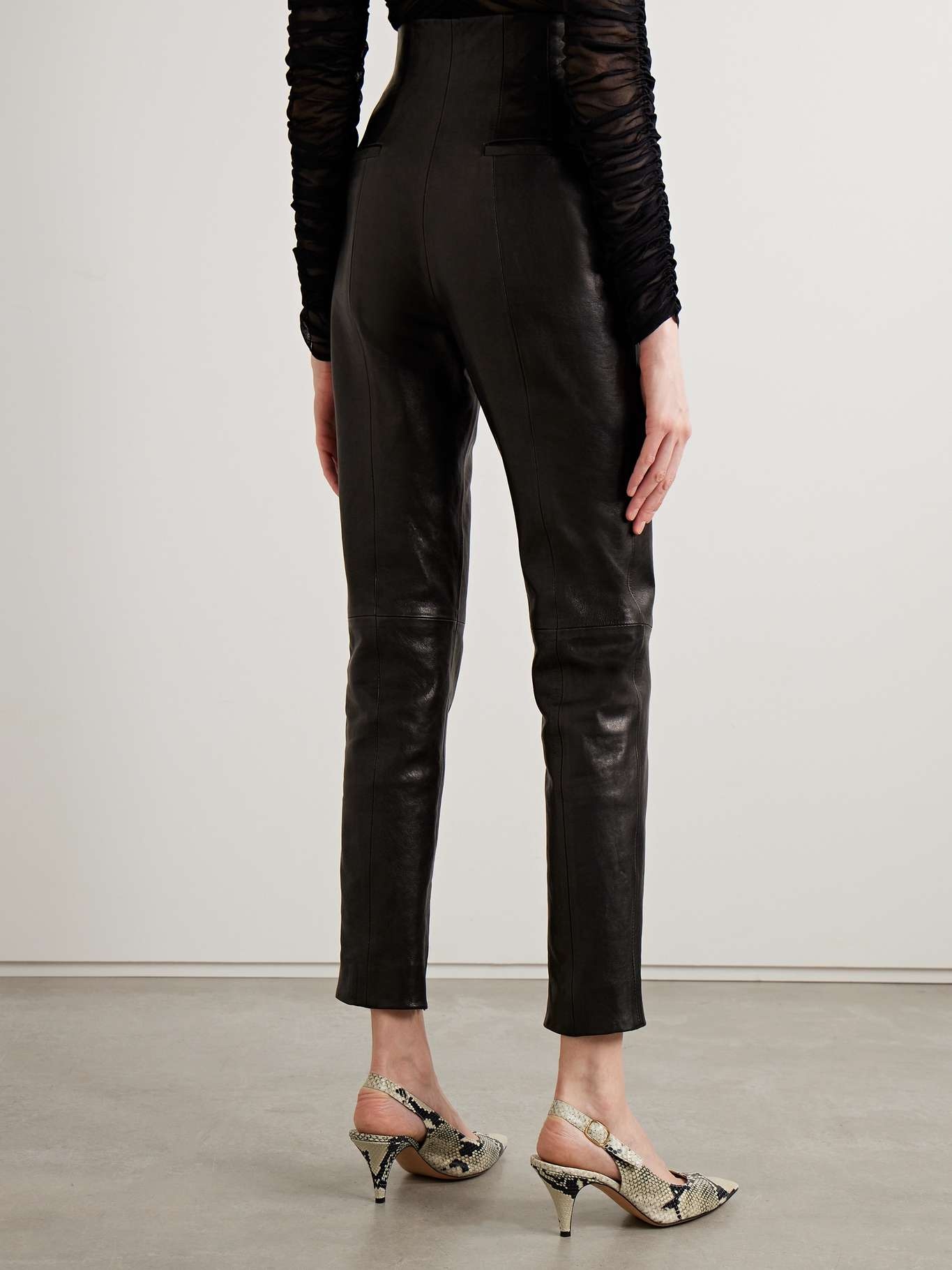 Lenn high-rise leather pants - 8