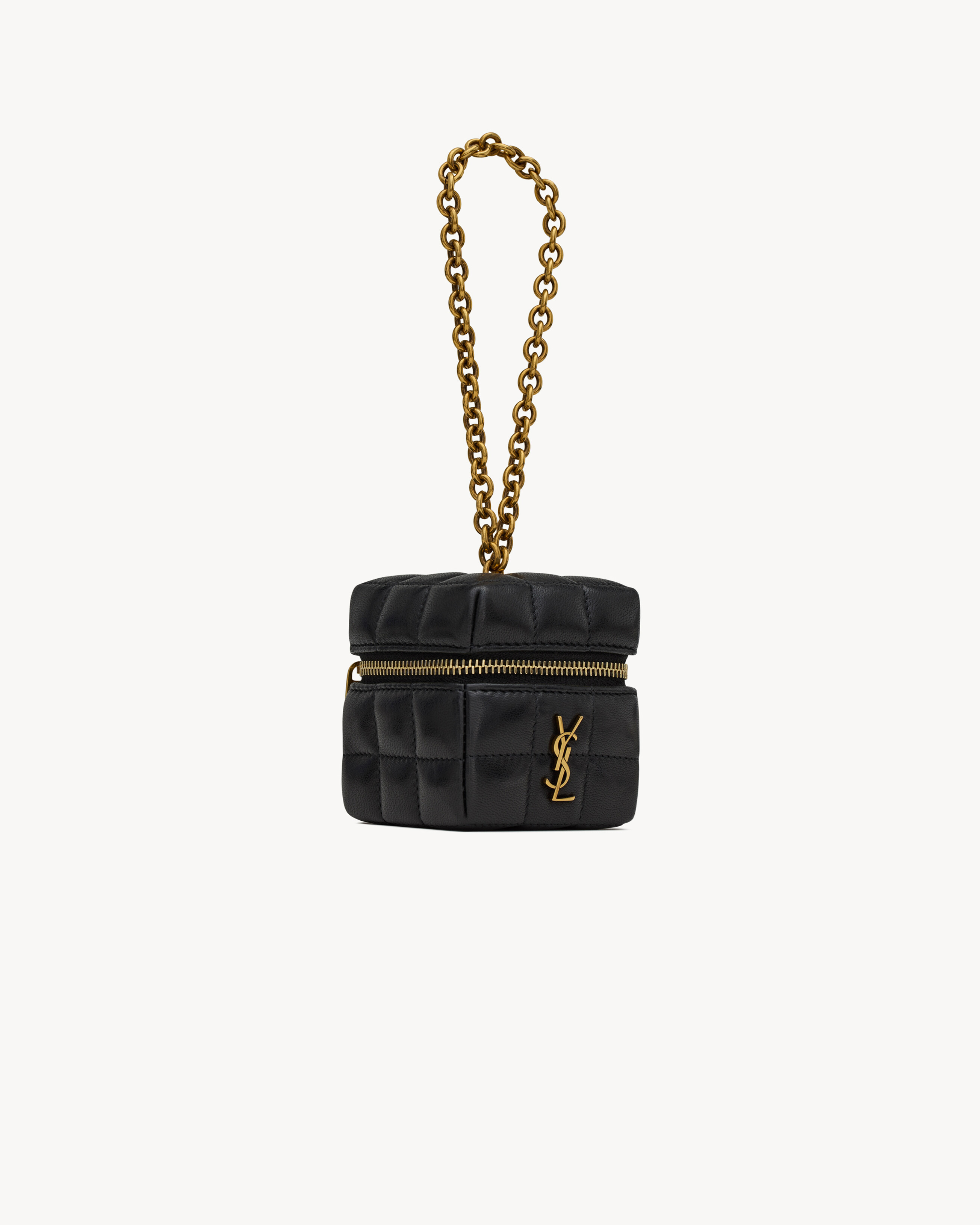 CASSANDRE MATELASSÉ CARRÉ MINI CUBE ON CHAIN IN LAMBSKIN - 5