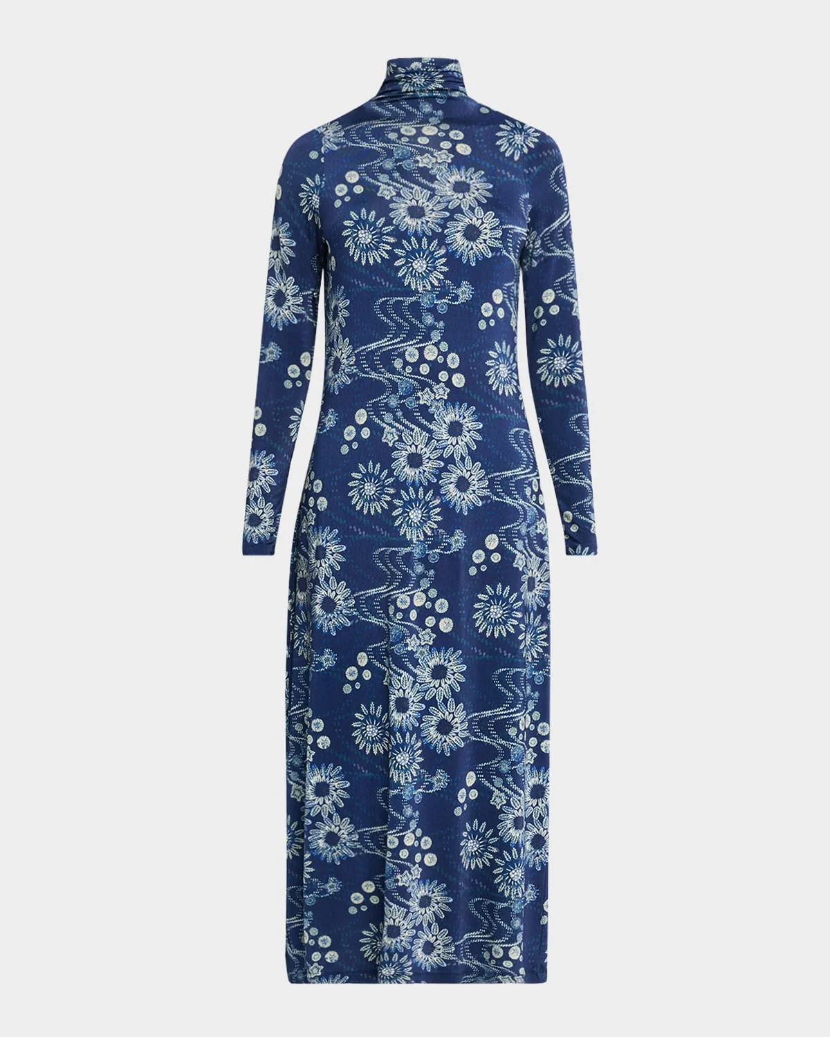 Paxton Floral-Print Turtleneck Midi Dress - 1