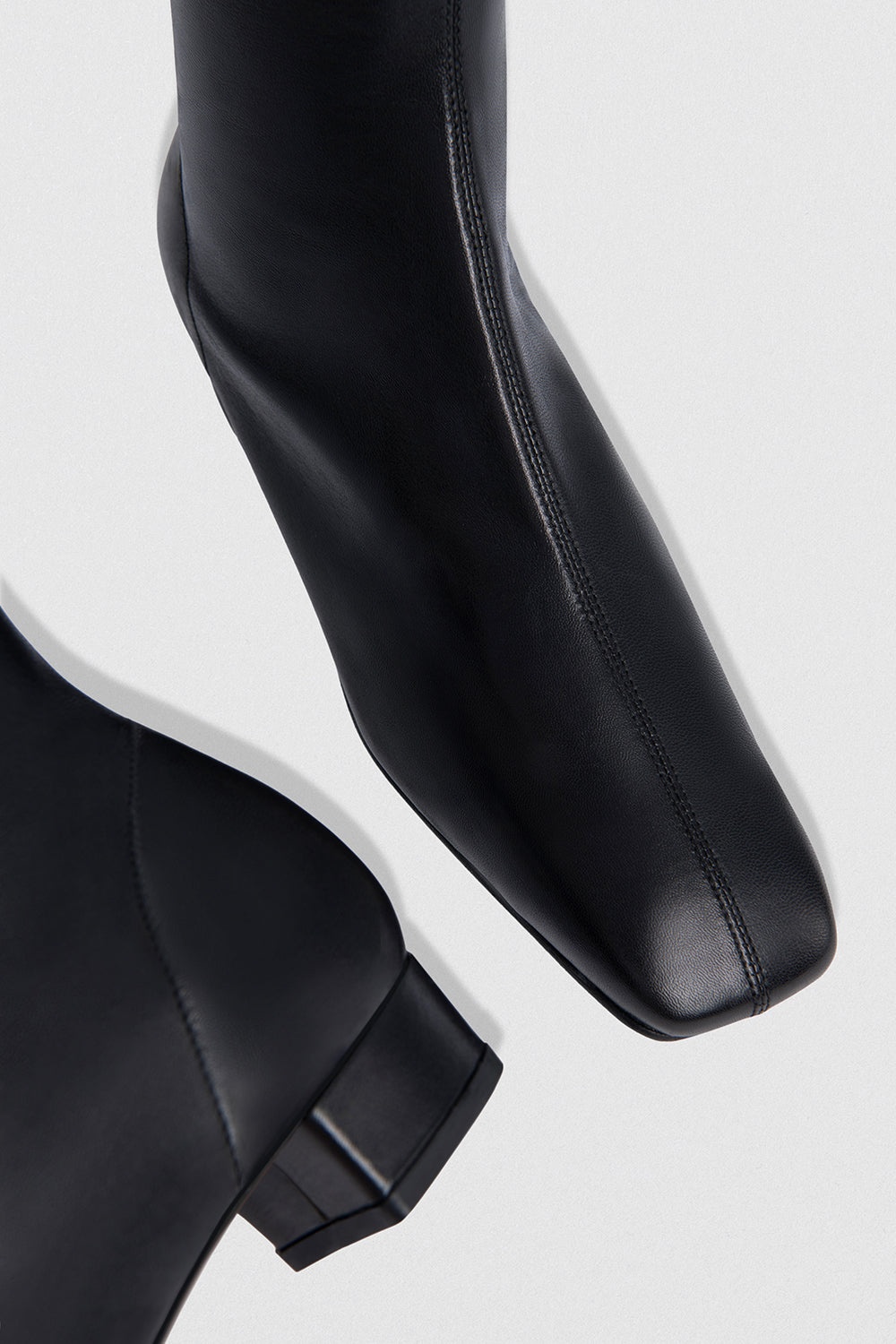 Edie Black Leather Knee-High Boot - 3
