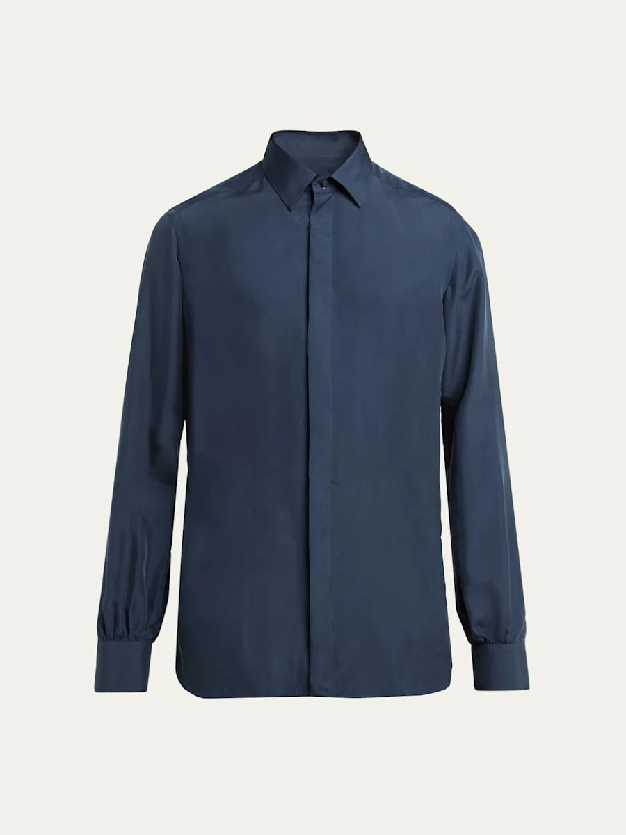 Men's Lyocell Enzyme-Wash Button-Down Shirt - 1
