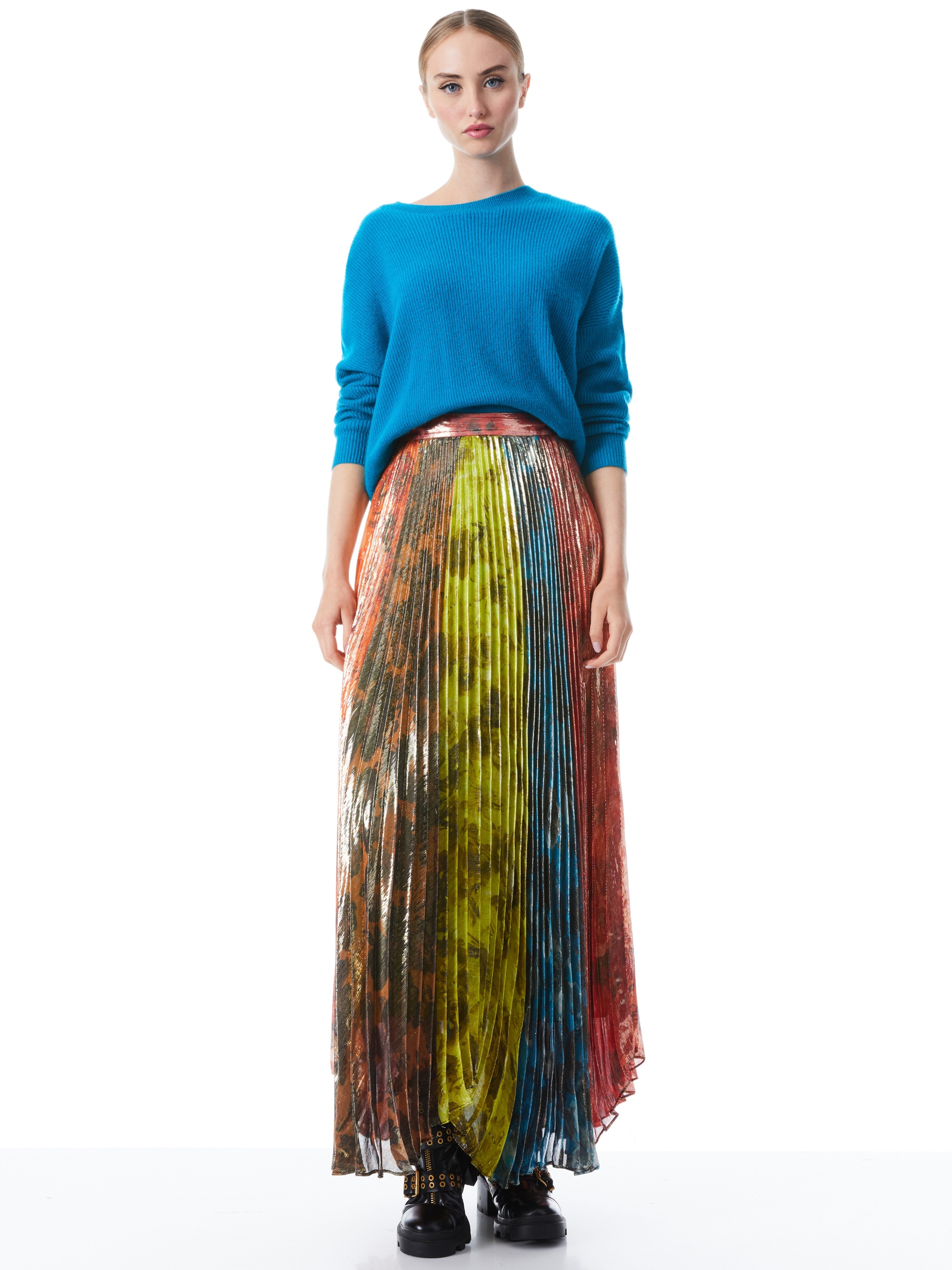 KATZ SUNBURST PLEATED MAXI SKIRT - 4
