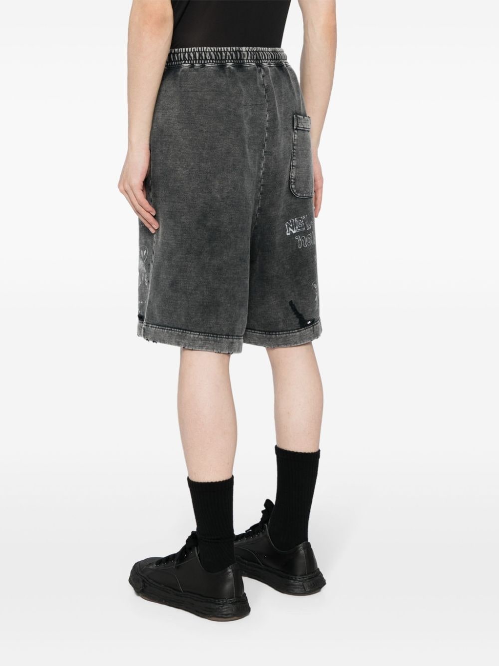 graphic-print cotton shorts - 4