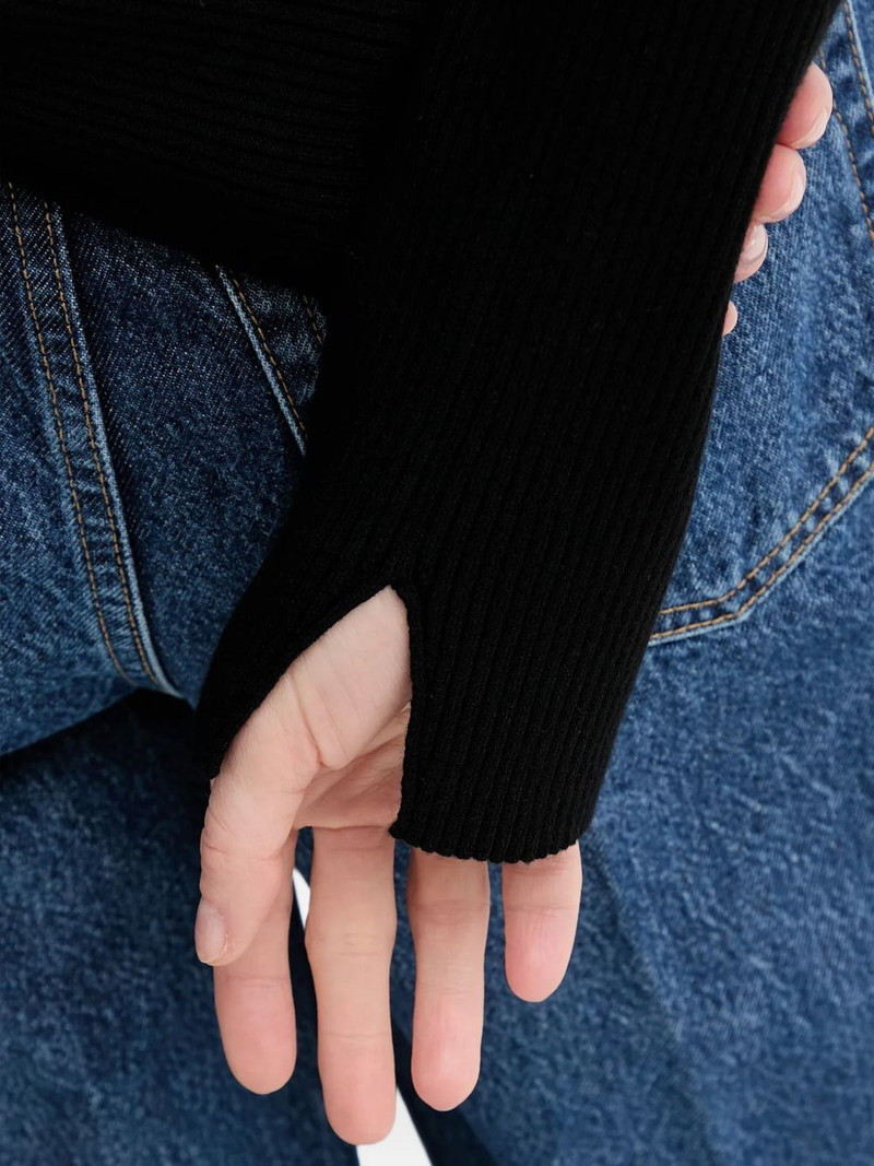 Henley ribbed-knit sweater 5
