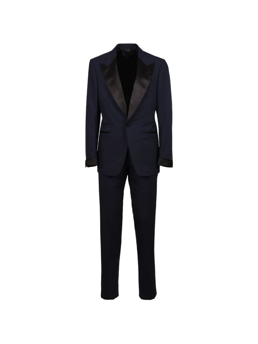 satin trim suit - 1
