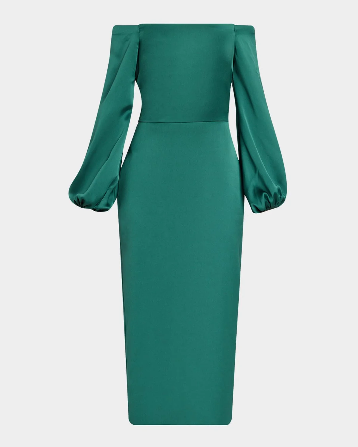 Shiyan Off-Shoulder Stretch Satin Midi Dress - 1