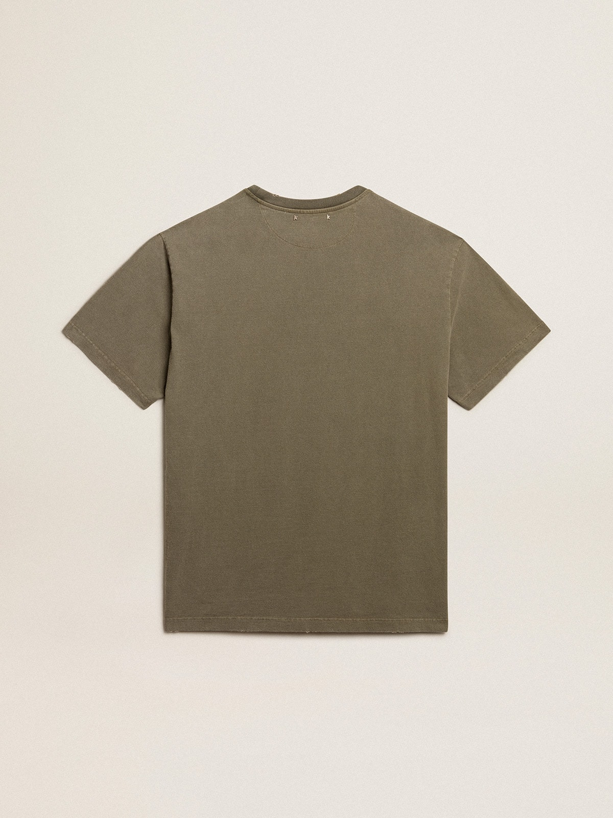Women's olive green T-shirt with Golden lettering - 6