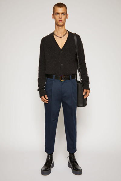 Acne Studios Cropped tapered-fit trousers navy blue outlook