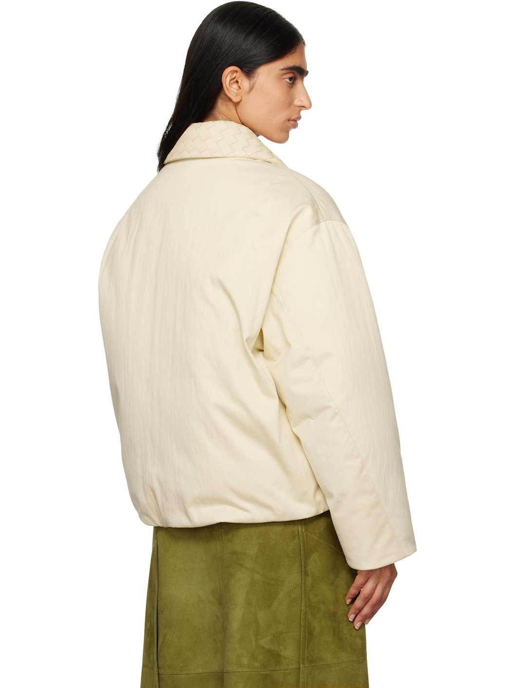 Off-White Cotton Twill Down Puffer Jacket - 3