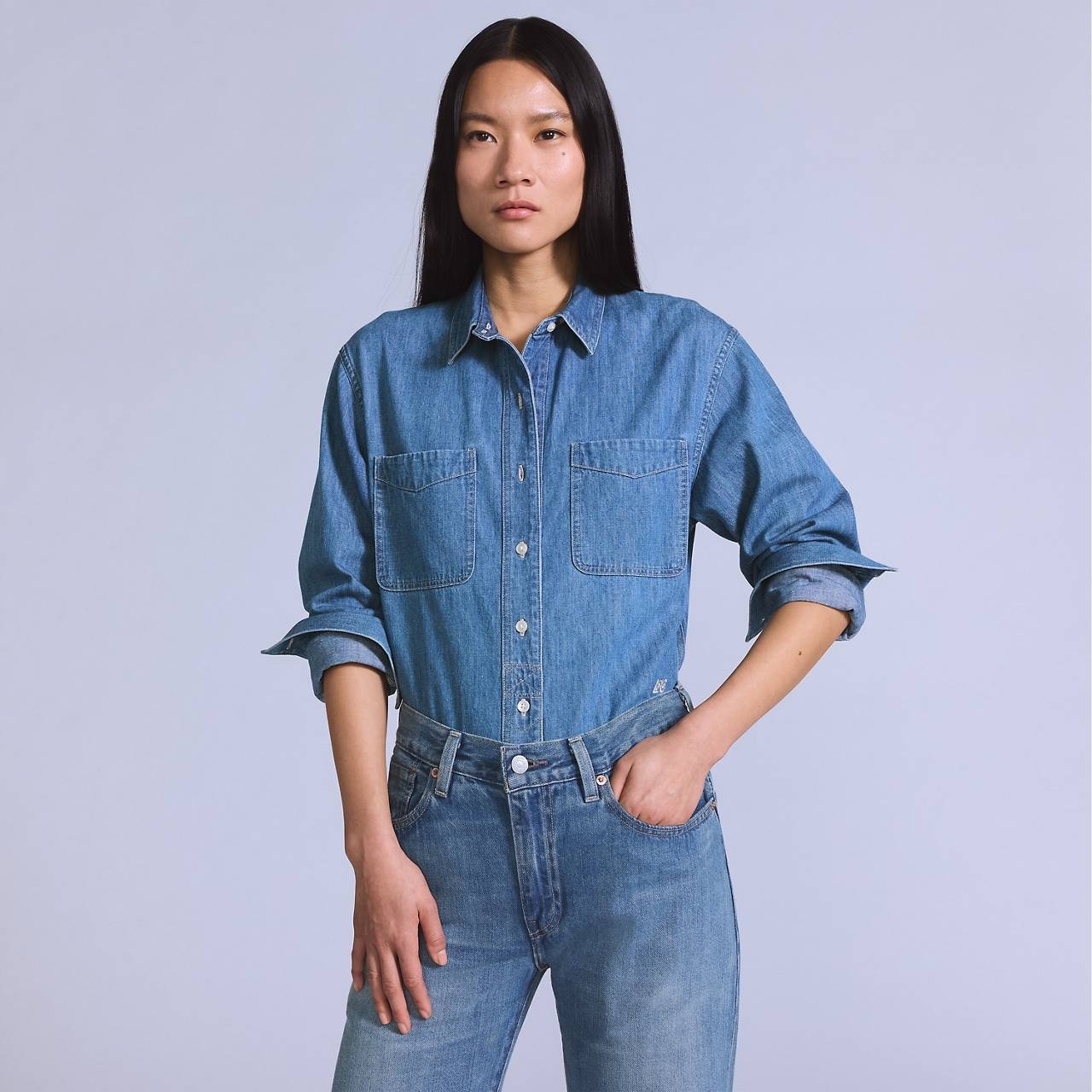 DENIM UTILITY SHIRT - 3