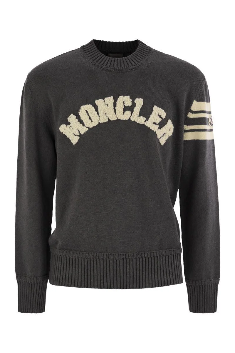 Moncler Wool Jumper With Embroidered Monogram - 1